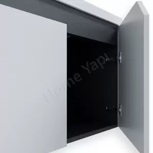 Banyo Dolabı 80 Cm Alvit Napoli Beyaz Full Mdf resim3