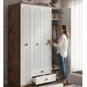 4 Kapaklı 2 Çekmeceli Gardrop Membran Vestiyer resim 3