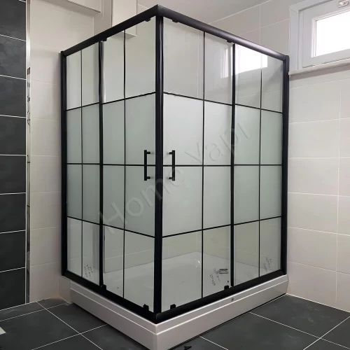 Duşakabin 6 Mm Tamperli Antrasit Kumlu 90×90