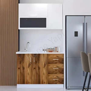 Mutfak Dolabı 120 Cm Hazır Kahve Tezgah Dahil resim2