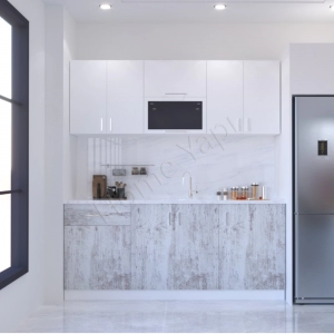 Mutfak Dolabı 200 Cm Makinasız Karbeyaz resim1