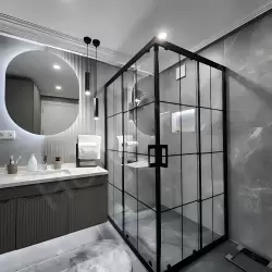 Duşakabin 6Mm Tamperli Antrasit 100100 Cm Kumsuz resim1