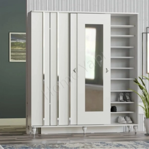 Sürgü Kapak Aynalı Vestiyer Portmanto resim 2