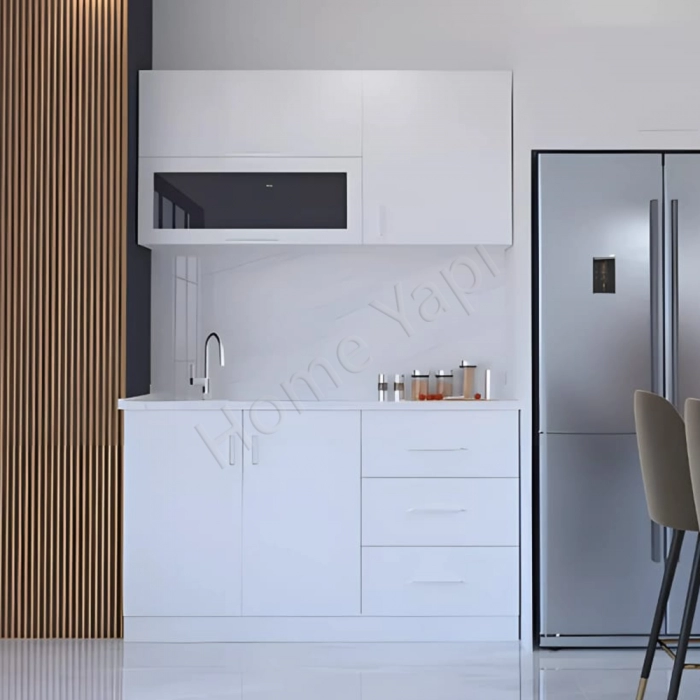 Mutfak Dolabı 150 Cm Hazır Beyaz Tezgah Dahil