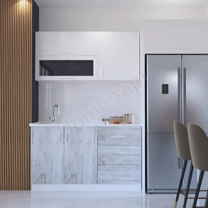 Mutfak Dolabı 150 Cm Hazır Karbeyaz Tezgah Dahil resim1