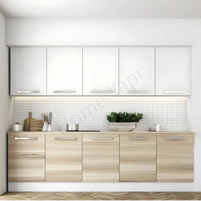 Mutfak Dolabı 250 Cm Full Mdf Tezgah Dahildir