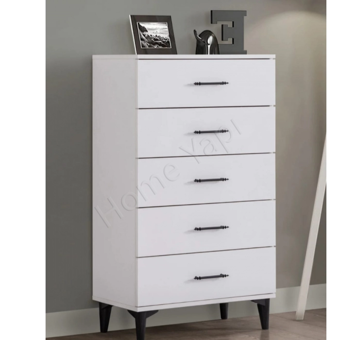 Şifonyer 5 Çekmeceli Beyaz Yatak Odası Bebek Odası