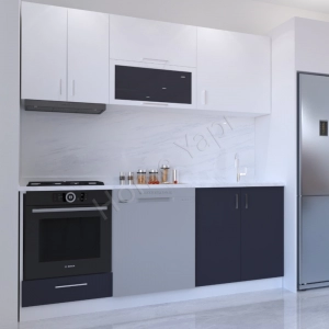 Mutfak Dolabı 200 Cm Hazır Antrasit Tezgah Dahil resim2