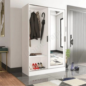Sürgü Kapak Aynalı Vestiyer Portmanto Gardrop resim 1