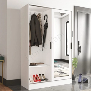 Gardrop 2 Kapaklı Sürgülü Camlı Elbise Dolabı resim 2