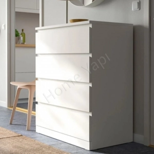 Şifonyer 4 Çekmeceli Beyaz 84 cm resim 3