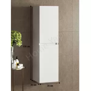 Banyo Boy Dolabı Beyaz Kulpsuz 35 Cm Full Mdf resim3