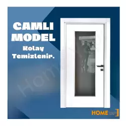 Amerikan Panel Kapı Tam Camlı Aksesuar Dahil resim1