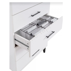 Şifonyer 5 Çekmeceli Beyaz Yatak Odası Bebek Odası resim 3