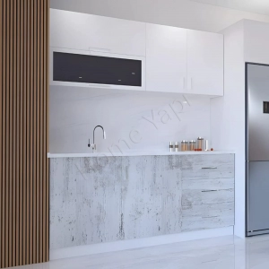 Mutfak Dolabı 180 Cm Hazır Karbeyaz Tezgah Dahil resim2