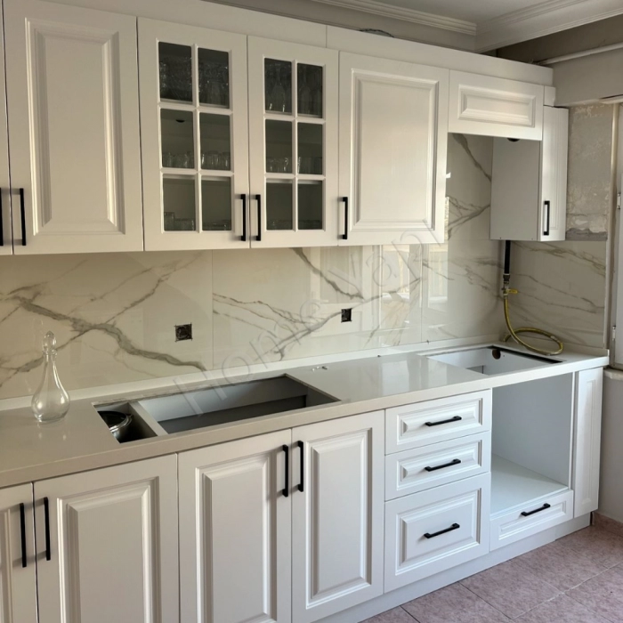 Mutfak Dolabı 250 Cm Balon Kapak Tezgah Dahil