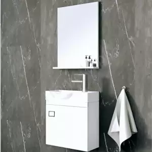 Banyo Dolabı 38 Cm Mini Mdf Lavabo Dahil resim1