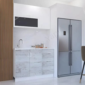 Mutfak Dolabı 120 Cm Hazır Karbeyaz Tezgah Dahil resim2