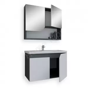 Banyo Dolabı 80 Cm Alvit Napoli Beyaz Full Mdf resim2