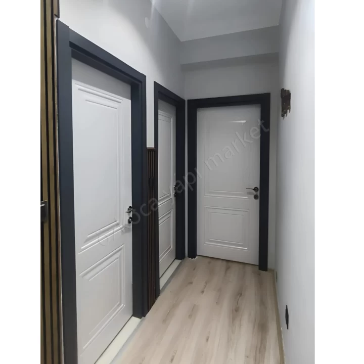 Melamin Kapı 2 Göbek Renkli Çerçeve Tam Takım