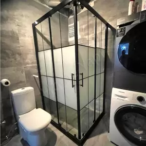 Duşakabin 6 Mm Tamperli Antrasit Kumlu 100×100 resim1