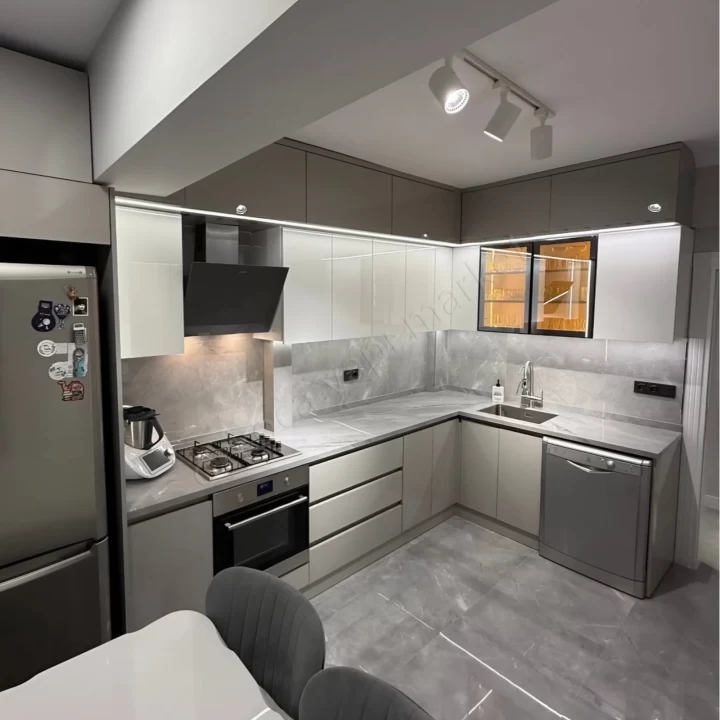 Mutfak Dolabı Glosmax Beyaz Anahtar Teslim