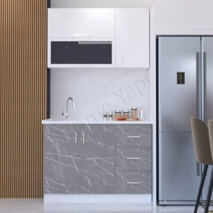 Mutfak Dolabı 120 Cm Hazır Venedik Tezgah Dahil resim1