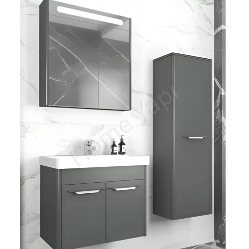 Banyo Dolabı 60 Cm Antrasit Asya Lake Full Mdf