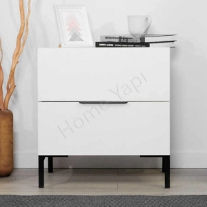 Şifonyer 2 Çekmeceli Beyaz Yatak Odası Bebek Odası resim 2