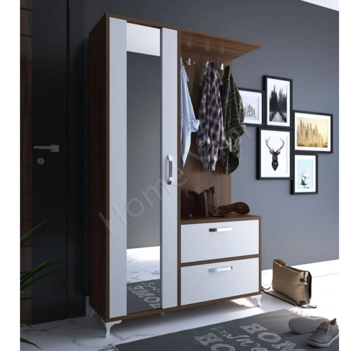 4 Kapaklı Kahve Vestiyer Portmanyo Ayakkabılık