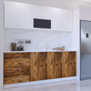 Mutfak Dolabı 200 Cm Makinasız Kahve Tezgah Dahil resim1