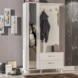 3 Kapaklı Beyaz Vestiyer Portmanto Ayakkabılık resim 1