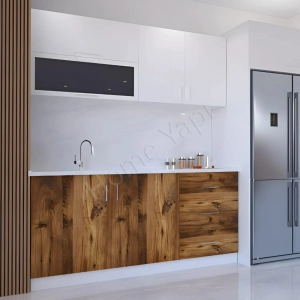 Mutfak Dolabı 180 Cm Hazır Kahve Tezgah Dahil resim2