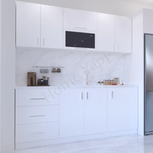 Mutfak Dolabı 200 Cm Makinasız Beyaz Tezgah Dahil resim2