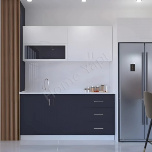 Mutfak Dolabı 180 Cm Hazır Antrasit Tezgah Dahil resim1