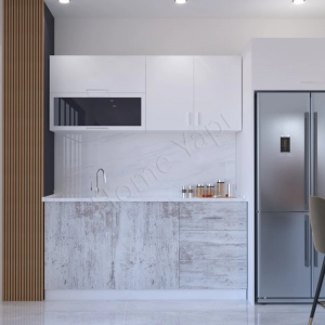 Mutfak Dolabı 180 Cm Hazır Karbeyaz Tezgah Dahil resim1