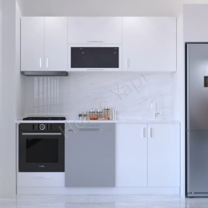 Mutfak Dolabı 200 Cm Beyaz Tezgah Dahildir resim1