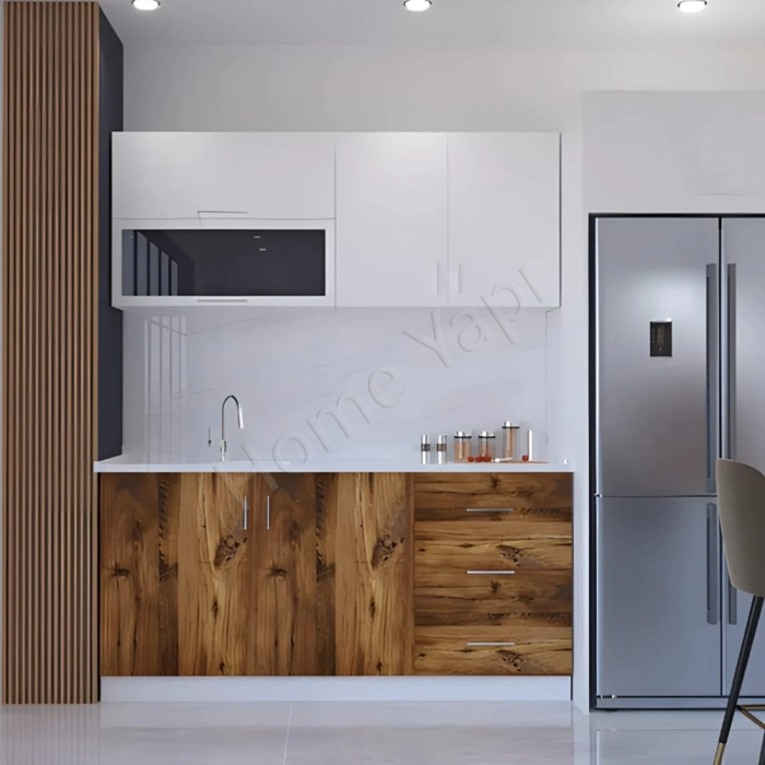 Mutfak Dolabı 180 Cm Hazır Kahve Tezgah Dahil