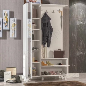 3 Kapaklı Beyaz Vestiyer Portmanto Ayakkabılık resim 2