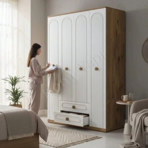 4 Kapaklı 2 Çekmeceli Gardrop Membran Vestiyer resim 2