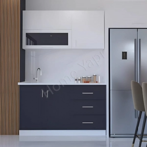 Mutfak Dolabı 150 Cm Hazır Antrasit Tezgah Dahil resim1