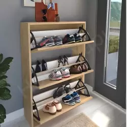 Ayakkabılık Duvara Monte 3 Kapaklı resim3