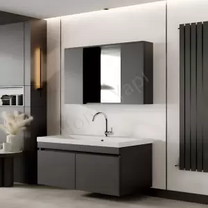 Banyo Dolabı 80 Cm Karen Arya Antrasit Mdf resim1