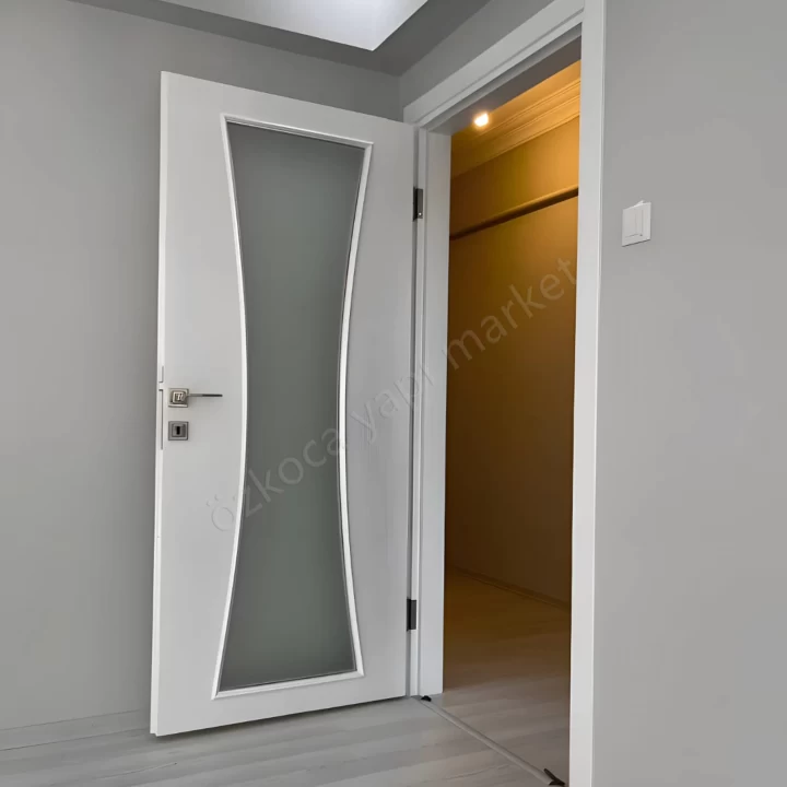 Amerikan Panel Kapı Kum Saati Tam Camlı