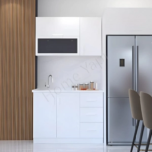 Mutfak Dolabı 120 Cm Hazır Beyaz Tezgah Dahil resim1