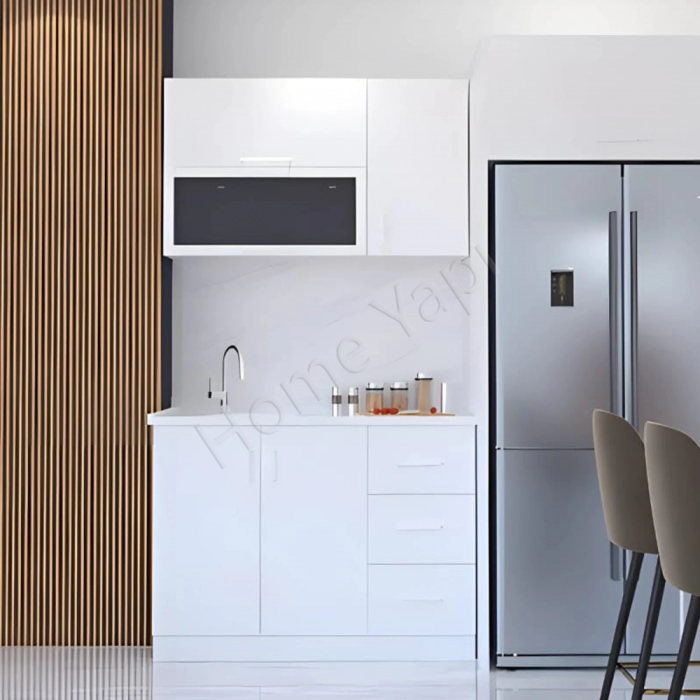 Mutfak Dolabı 120 Cm Hazır Beyaz Tezgah Dahil