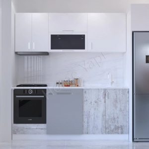 Mutfak Dolabı 200 Cm Karbeyaz Tezgah Dahildir resim1