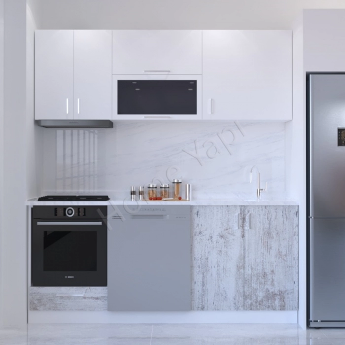 Mutfak Dolabı 200 Cm Karbeyaz Tezgah Dahildir