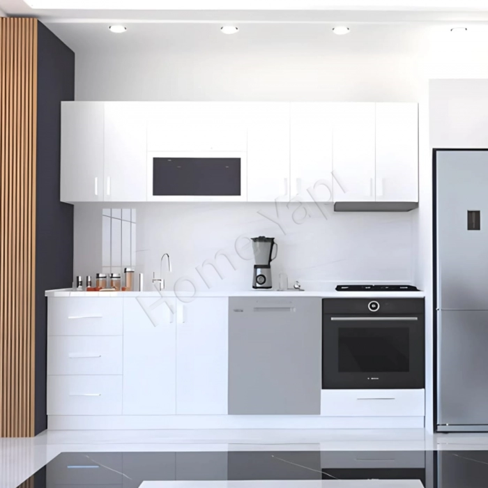 Mutfak Dolabı 250 Cm Full Mdf Beyaz Tezgah Dahil