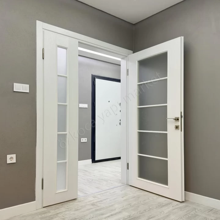 Melamin Kapı Camlı Yavru Kapı Aksesuar Dahil